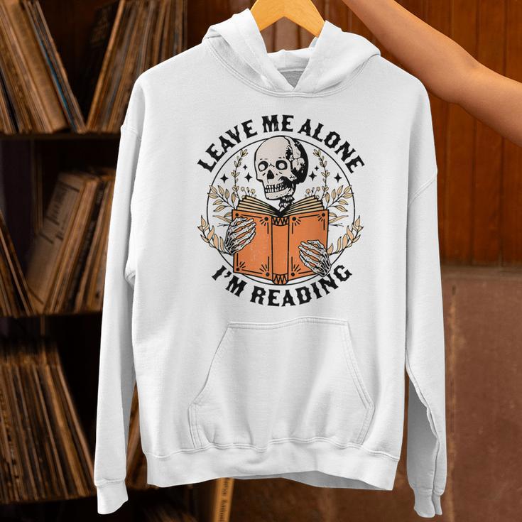 Leave Me Alone I'm Reading Skeleton Reading Book Bookish Unisex Hoodie