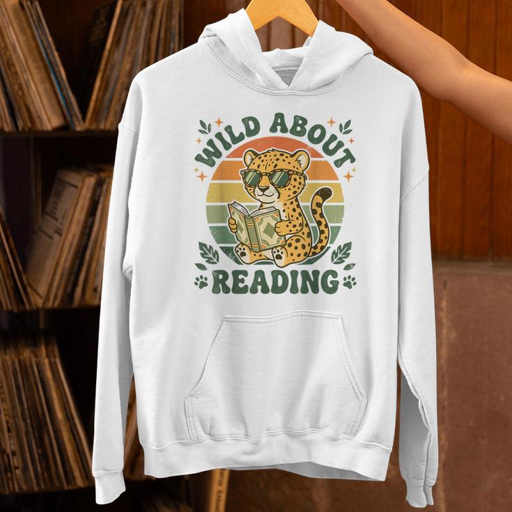 Leopard Animal Print Bookish Wild About Reading Cheetah Book Unisex Hoodie
