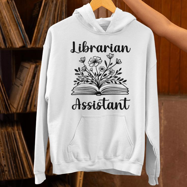 Librarian Assistant Cute Floral Book Reader Graphic Women Unisex Hoodie