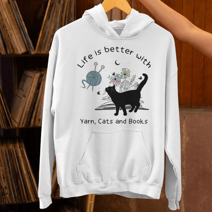 Life Is Better With Yarn Cats And Books Premium Tri-Blend Unisex Hoodie Life Is Better With Yarn Cats And Books Premium Tri-Blend Unisex Hoodie