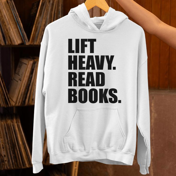Lift Heavy Read Books Gym Apparel Weightlifters And Readers Unisex Hoodie