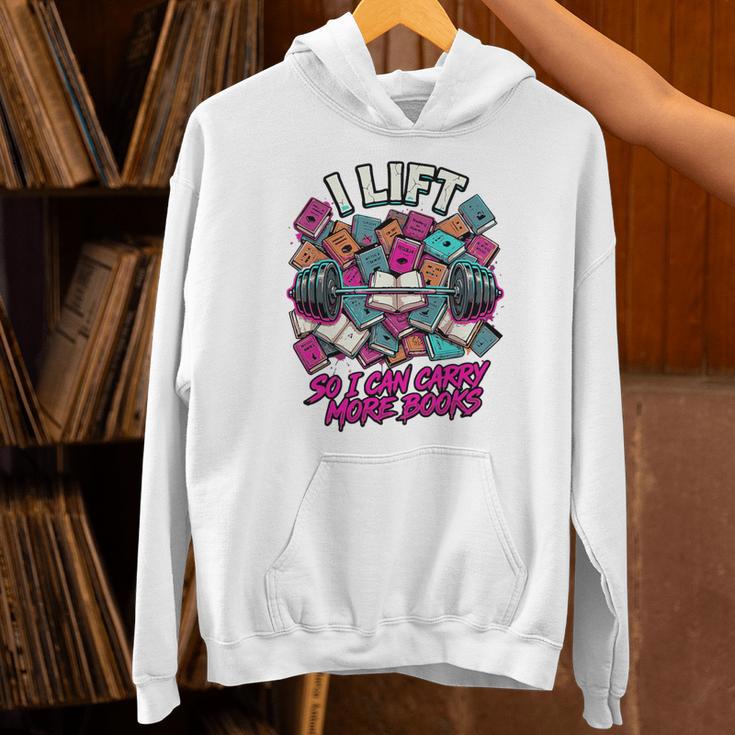 I Lift So I Can Carry More Books Reader Weightlifting Premium Tri-Blend Unisex Hoodie