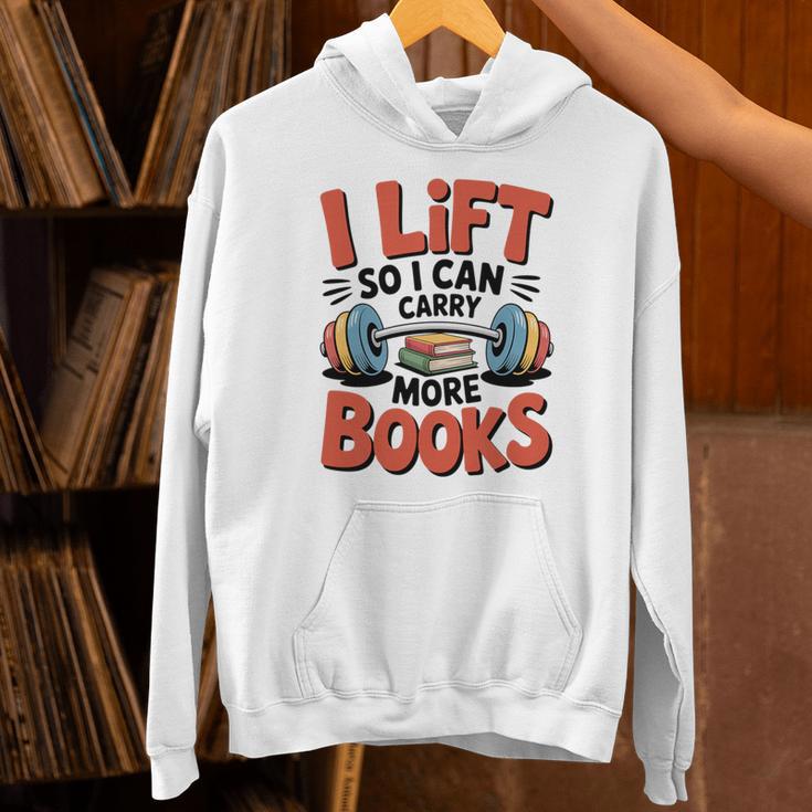 Lift So I Can Carry More Books Reading Lovers Reader Workout Premium Tri-Blend Unisex Hoodie