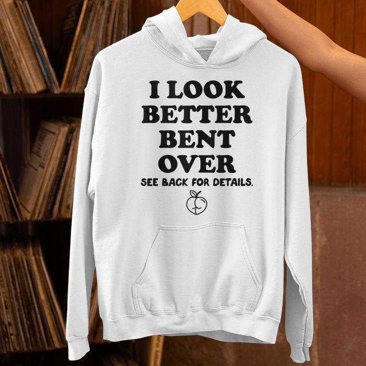 I Look Better Bent Over Book See Back For Details Peach Butt Unisex Hoodie