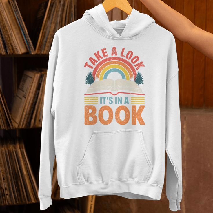 Take A Look It's In A Book Retro Reading Book Lover Premium Tri-Blend Unisex Hoodie