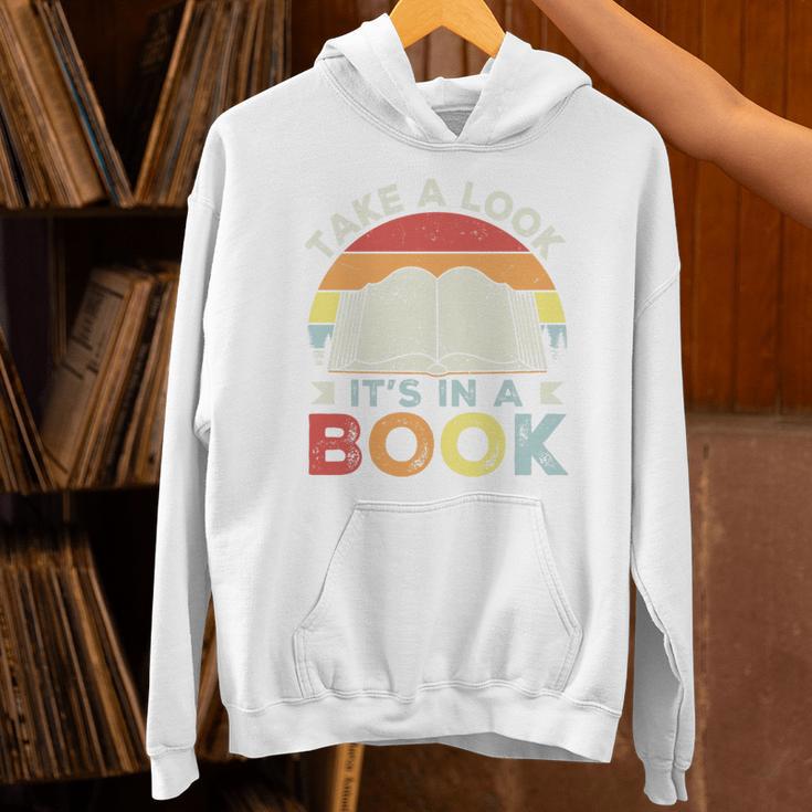 Take A Look It's In A Book Retro Reading Premium Tri-Blend Unisex Hoodie
