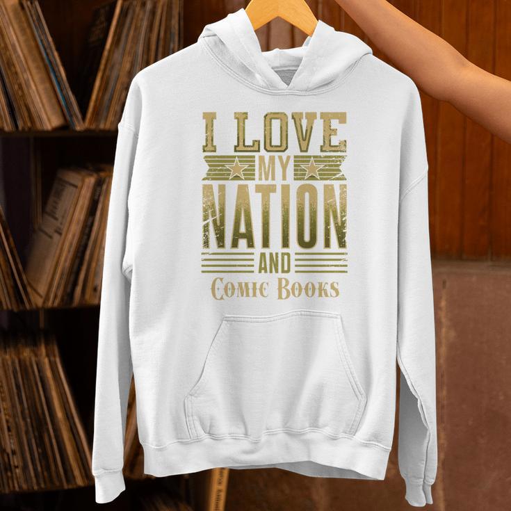 I Love My Nation And Comic Books – Patriotic American Premium Tri-Blend Unisex Hoodie