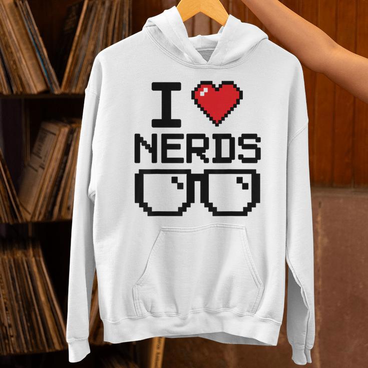 I Love Nerds For Science Or Book Lovers And Knowledge Geeks Unisex Hoodie I Love Nerds For Science Or Book Lovers And Knowledge Geeks Unisex Hoodie