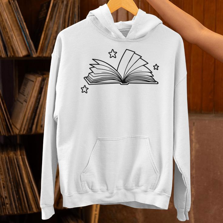 Magic Book With Stars Line Art Unisex Hoodie