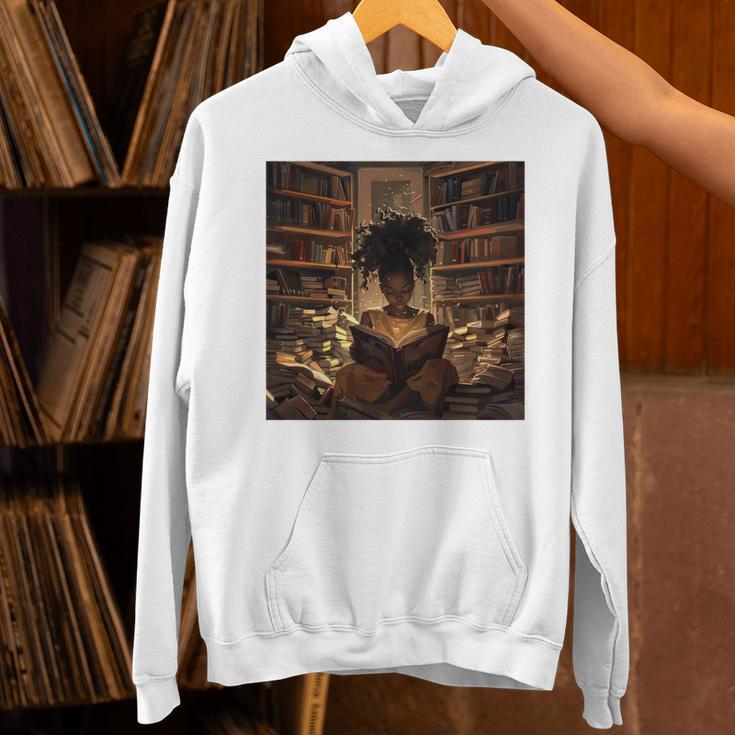 Melanin Afro Women Educated Reading Book History Comfort Colors Crop Top Unisex Hoodie