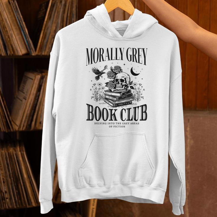 Morally Grey Book Club Skeleton Books Lover Bookworm Unisex Hoodie