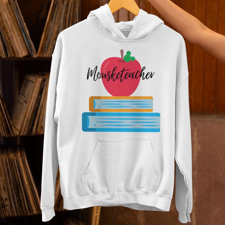 Mouseketeacher A Magical Apple And Books Theme For Teachers Unisex Hoodie Mouseketeacher A Magical Apple And Books Theme For Teachers Unisex Hoodie