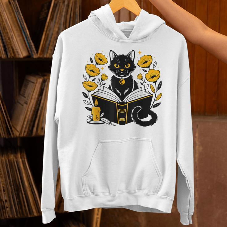 Mystic Cat With Spell Book Candle Flowers Witchcore Men Women Kids Unisex Hoodie Mystic Cat With Spell Book Candle Flowers Witchcore Men Women Kids Unisex Hoodie