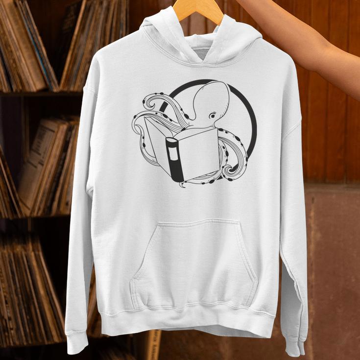 Nerdy Book Lover Shirt Kraken Open A Book Unisex Hoodie