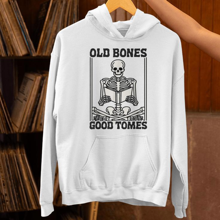 Old Bones Good Tomes Skeleton Reading Bookworm Book Lovers Unisex Hoodie