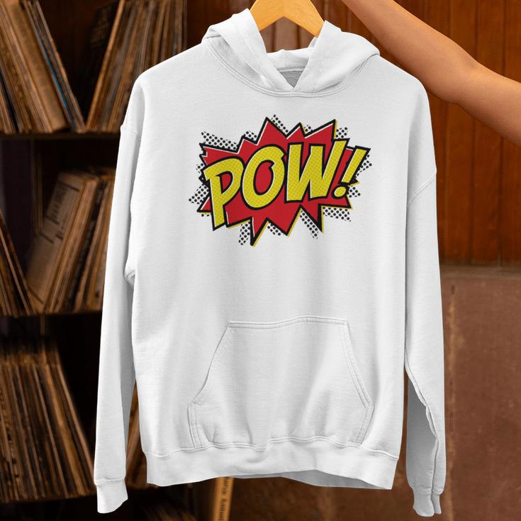 POW Comic Book Font Action Hero BAM BANG BOOM POW Unisex Hoodie