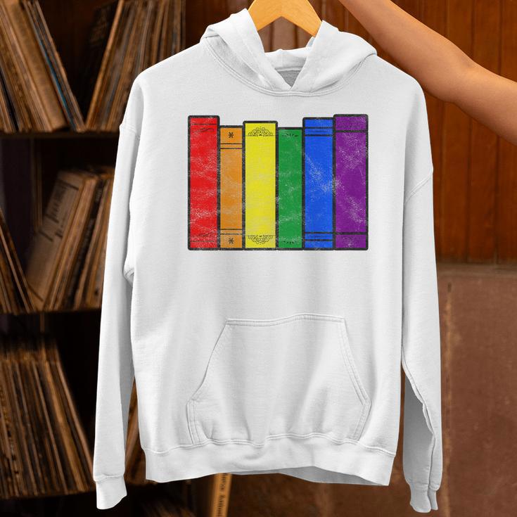 Pride Flag Books Bookish Rainbow Queer Reader Gay Writer Unisex Hoodie