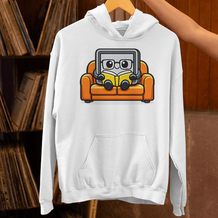 Proud Library Patron Cute Tablet Reading a Book Unisex Hoodie