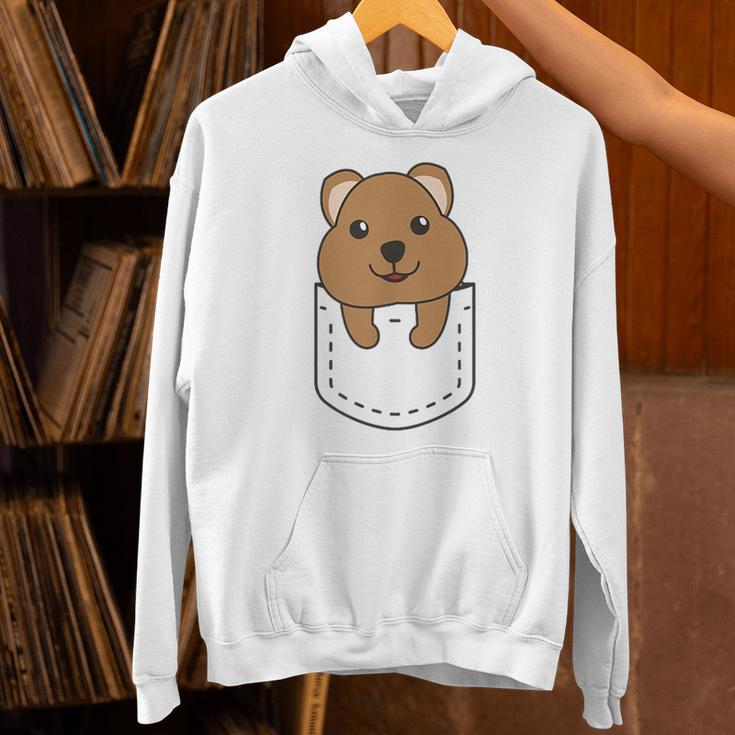 Quokka In Pocket かわいいクオッカ 胸ポケットクオッカ パーカー