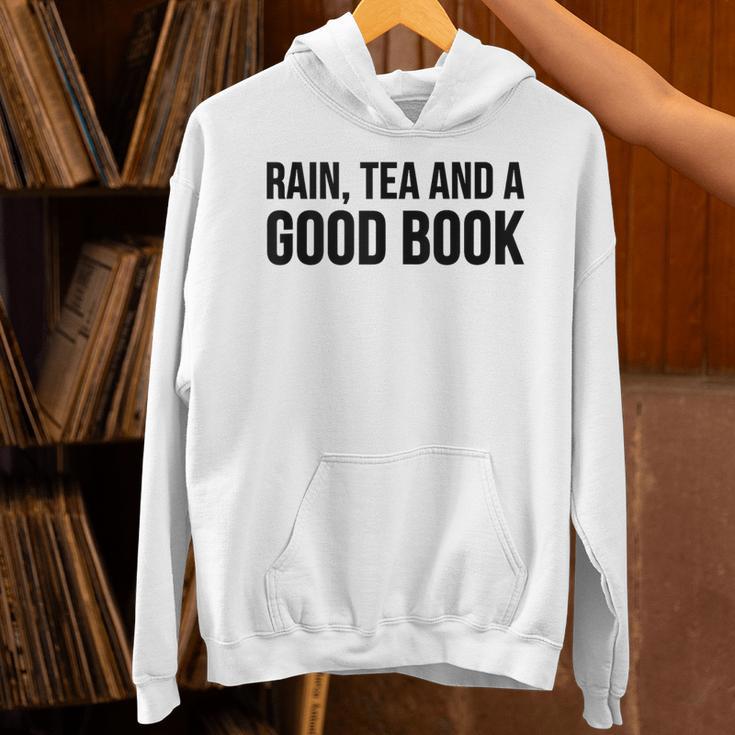 Rain Tea And A Good Book Reading Lover Unisex Hoodie Rain Tea And A Good Book Reading Lover Unisex Hoodie
