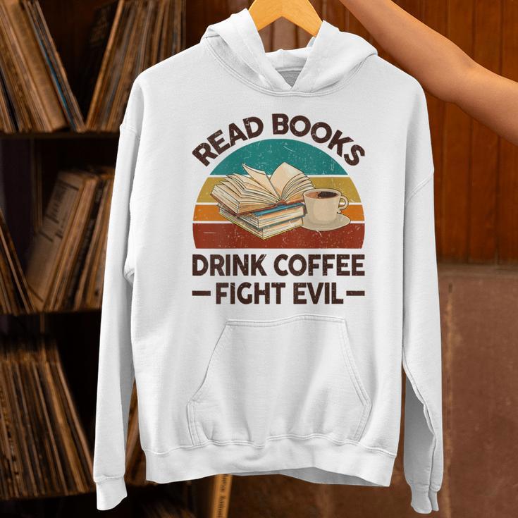 Read Book Drink Coffee Fight Evil Reading Teacher Unisex Hoodie