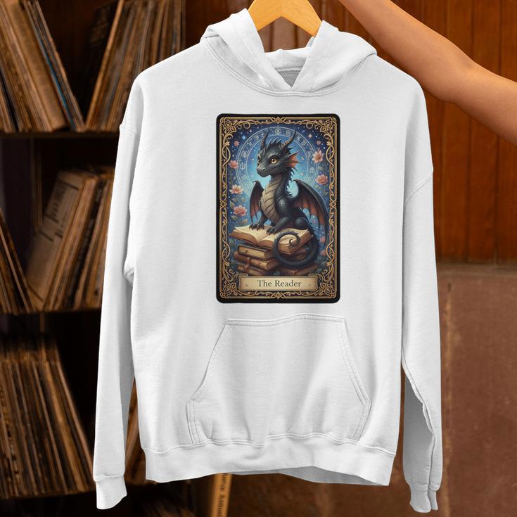 The Reader Dragon Fantasy Book Lover Tarot Card Premium Tri-Blend Unisex Hoodie