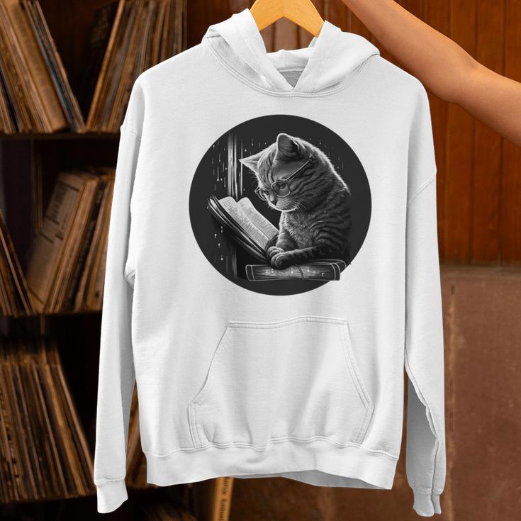 Reading Cat Book Lover Cat Lover Bookworm Cat Owner Unisex Hoodie