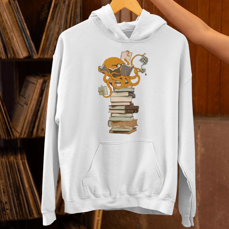 Reading Octopus Tea Coffee And Books Unisex Hoodie