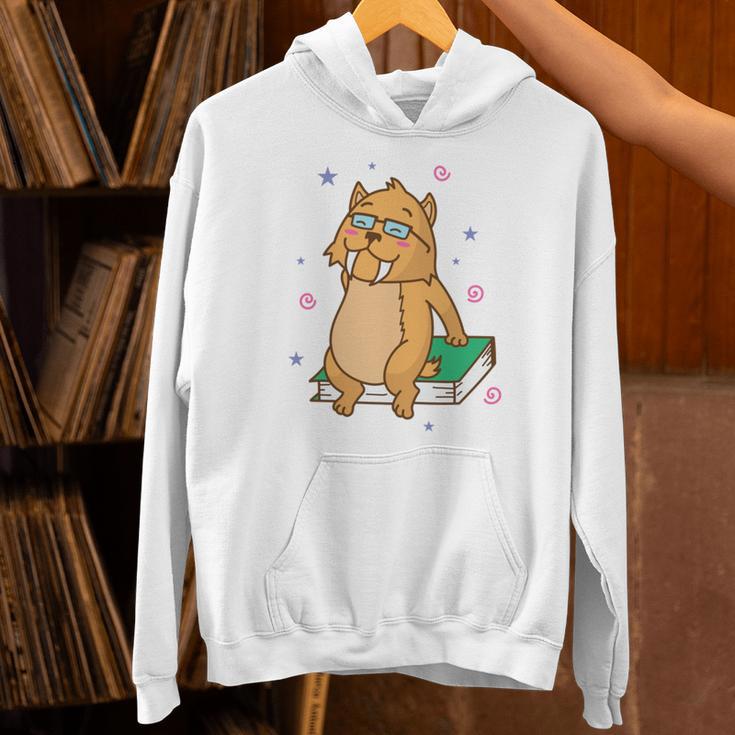 Sabre-Toothed Tiger Loves Books Wildcat Unisex Hoodie