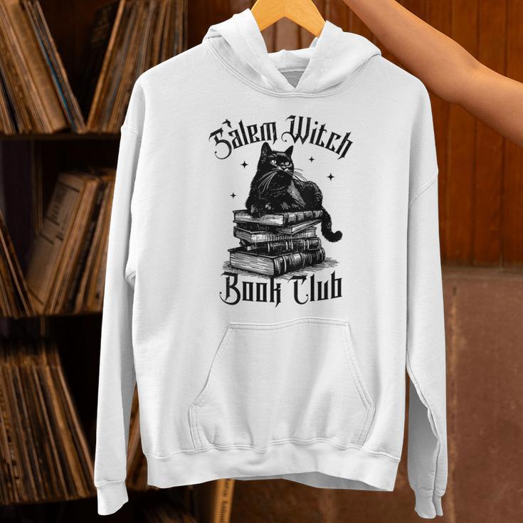 Salem Witch Book Club Bookish Retro Halloween Cat Unisex Hoodie