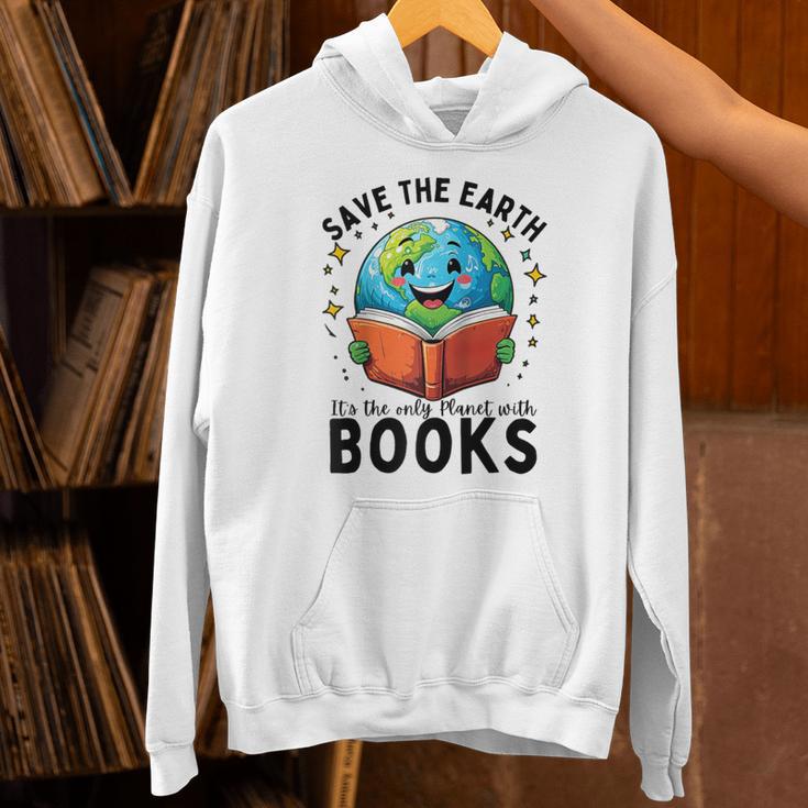 Save Earth It's Only Planet With Books Reader Earth Day Raglan Baseball Tee Unisex Hoodie