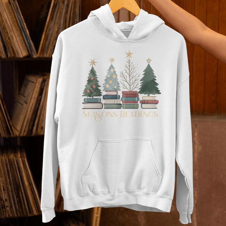 Seasons Readings Christmas Tree Book Lover Unisex Hoodie