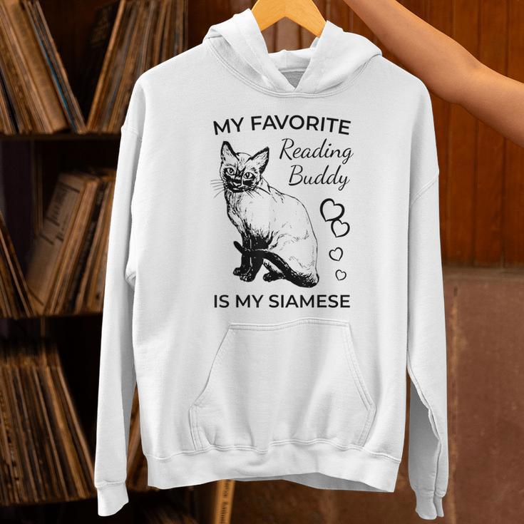 Siamese Cat Reading And Books Unisex Hoodie