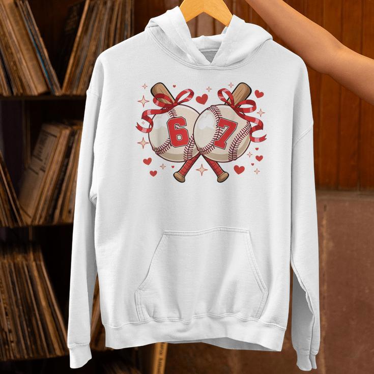 Six Seven 67 Meme Baseball Coquette Bow Valentine Unisex Hoodie