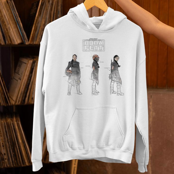 Star Wars The Book Of Boba Fett Fennec Painted Sketches Unisex Hoodie