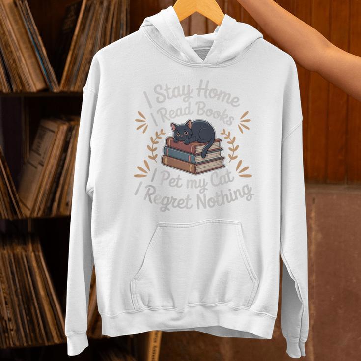 I Stay Home I Read Books I Pet My Cat I Regret Nothing Premium Tri-Blend Unisex Hoodie