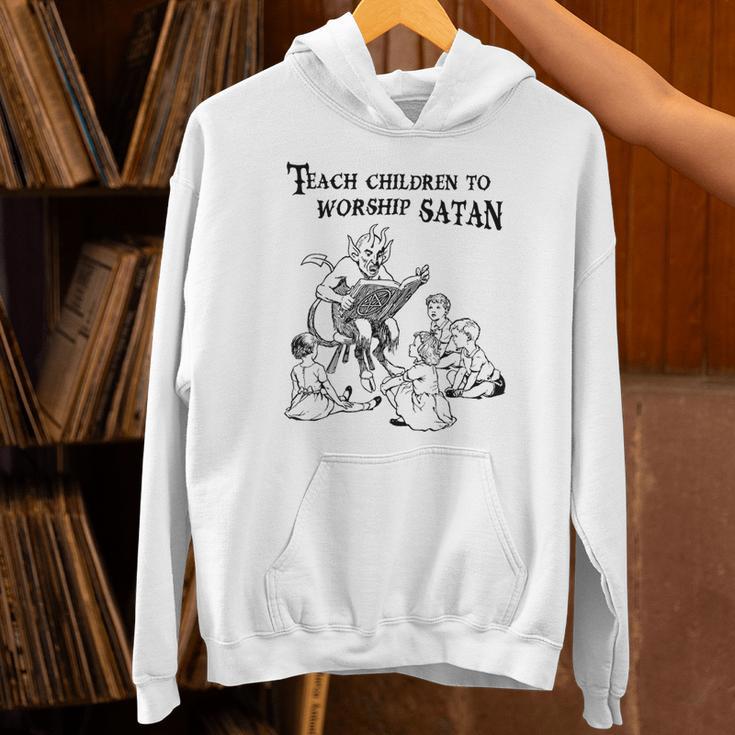 Teach Children To Worship Satan Satanic Demon Devil Book Unisex Hoodie Teach Children To Worship Satan Satanic Demon Devil Book Unisex Hoodie