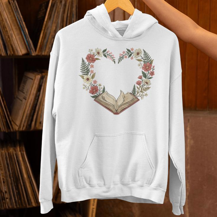 Vintage Book Lover Valentine Heart Premium Tri-Blend Unisex Hoodie