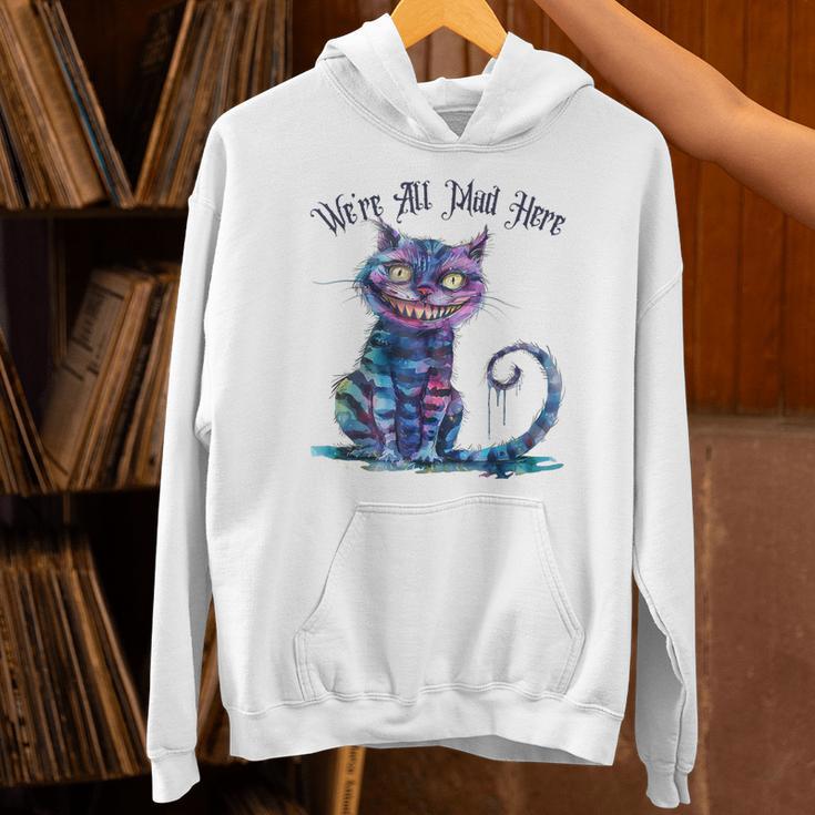 We'Re All Mad Here Cheshire Cat Alice Wonderland Book Boys Unisex Hoodie We'Re All Mad Here Cheshire Cat Alice Wonderland Book Boys Unisex Hoodie