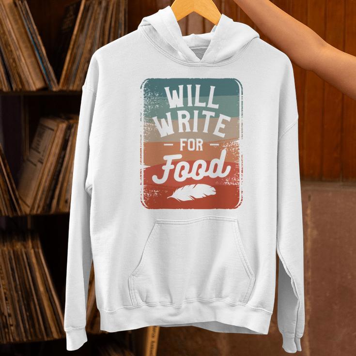 Will Write For Food Author Book Writer Unisex Hoodie Will Write For Food Author Book Writer Unisex Hoodie