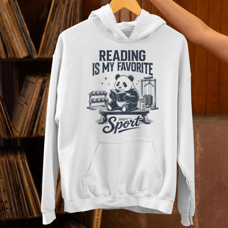 Women's Book Lover Bookish Panda Reading Is My Favorite Sport Unisex Hoodie