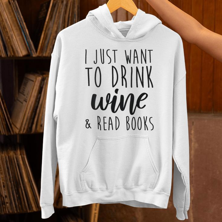 Women's Drink Wine And Read Books Bookish Book Lover Unisex Hoodie