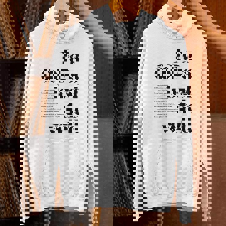 クリスチャン ジョン 3 16 18 Godo Loved The World 聖書の一節 長袖tシャツ パーカー