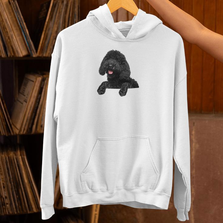 ブラックラブラドゥードル ポケット入り ラブラドゥードル犬愛好家 長袖tシャツ パーカー