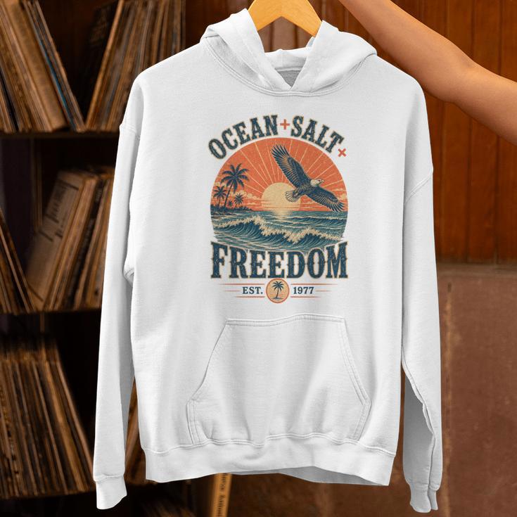 海 塩 自由 沿岸 愛国的 ワシ レトロ 夕日 長袖tシャツ パーカー