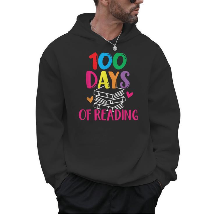100 Days Of School Reading English Teacher Books Stack Men Hoodie