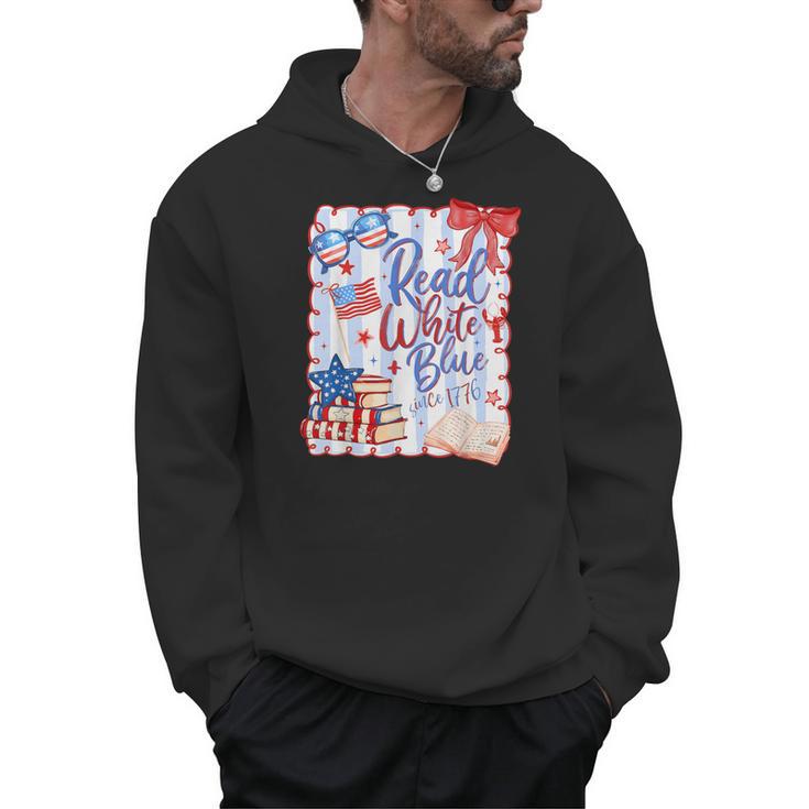 4th Of July Read Blue Patriotic Book Lovers Girl Women Men Hoodie