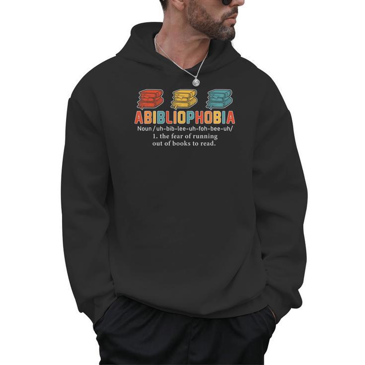 Abibliophobia Definition Bookworm Book Reader Reading Geek Men Hoodie