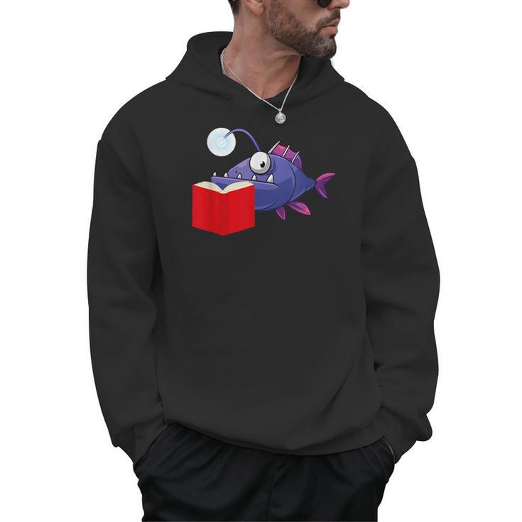 Anglerfish Reading Book Men Hoodie