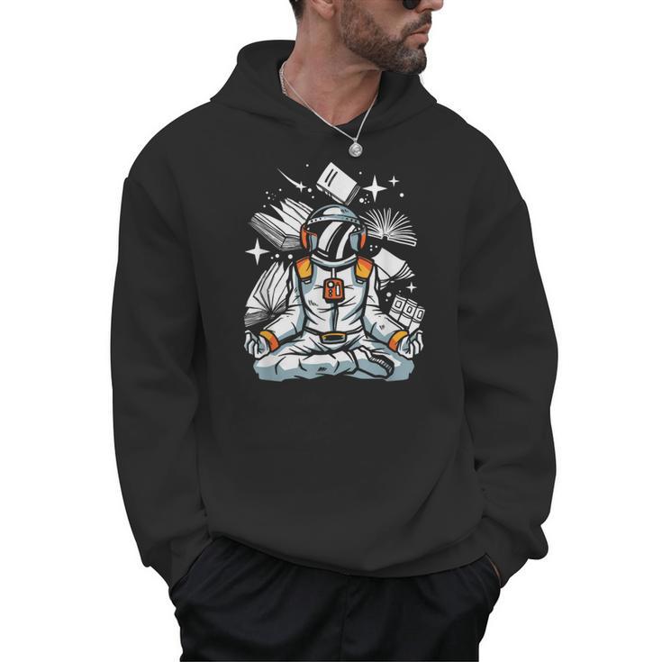Astronaut Reader Books Lover Book Reading Nerd Literature Men Hoodie